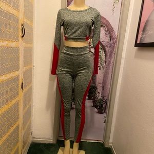 Honey Bum gray leggings set size L